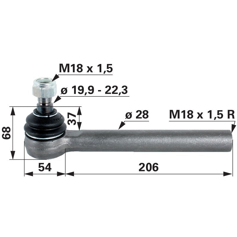 Kugelgelenk M18 x 1,5 IG 1-33-743-305