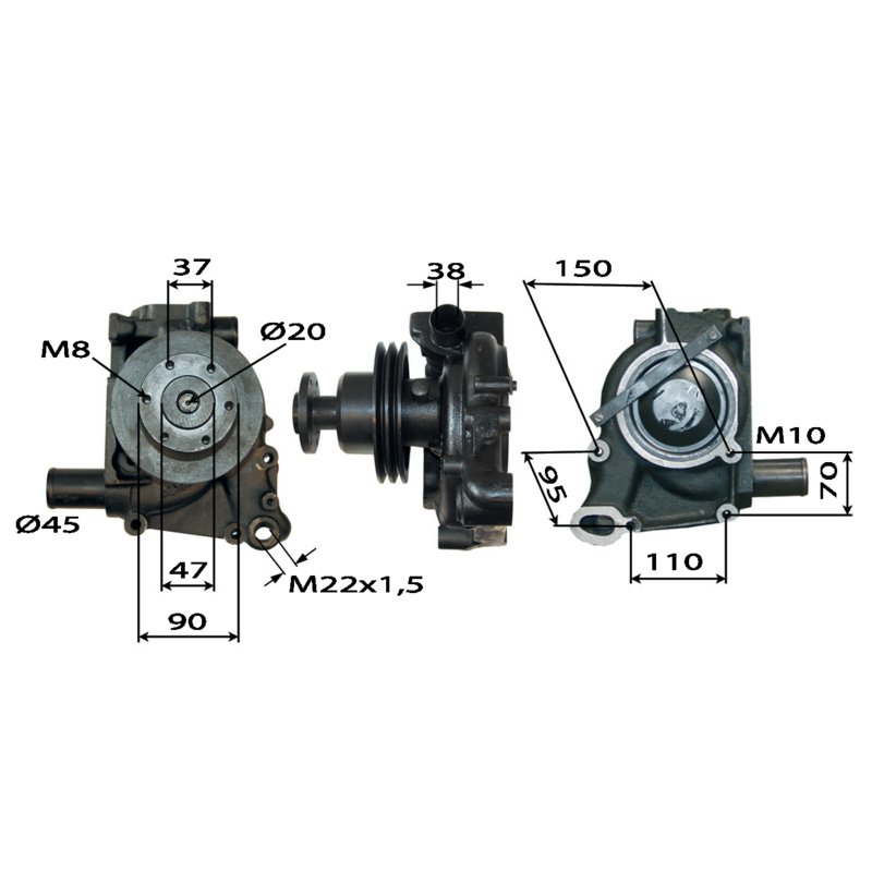 Wasserpumpe anstelle von Steyr 161100060017